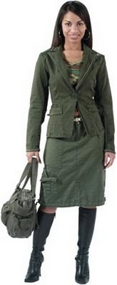 Womens Military Blazers Womens Vintage Olive Drab Blazer