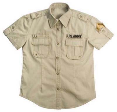 Womens Vintage Military Shirts Khaki