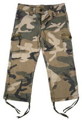 Girls Camouflage Capris Girrls Subdued Camo Capri Pants