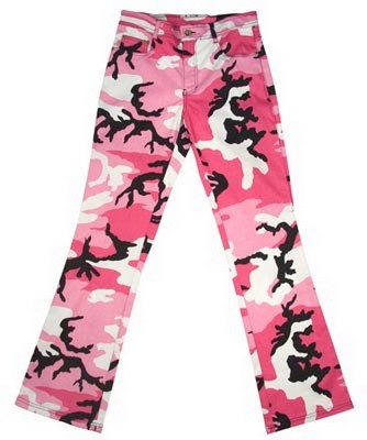 Womens Cajouflage Pants Pink Camo Stretch Pants