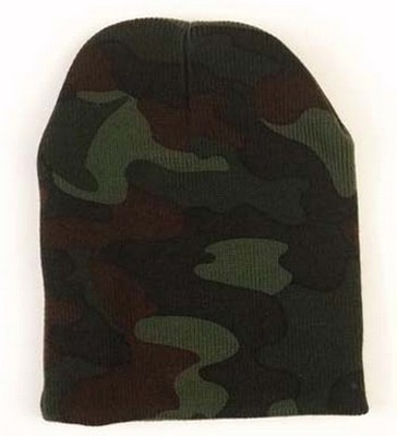 Camouflage Skull Cap Deluxe Woodland Camo Cap