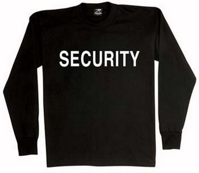 Security Shirtx Black Long Sleeve Security Tee