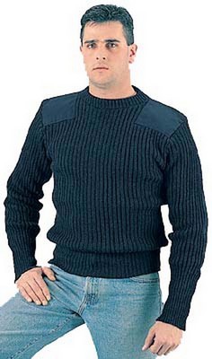 Wool Commando Sweaters - Navy Blue