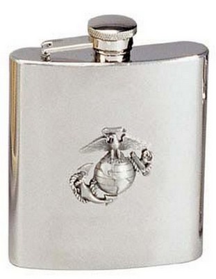 Marine Corps Logo Flasks - Stainlese Steel