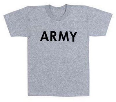 Army T-Shirts - Grey Physical Training Sjirt 3XL