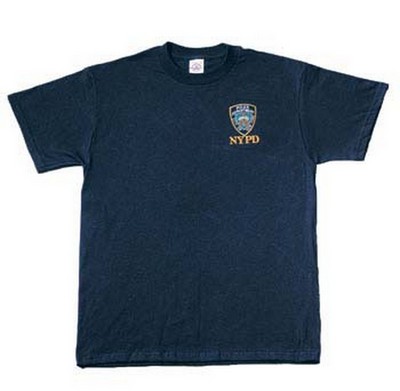 Genuine NYPD Embroidered Llgo Navy Blue T-Shirts