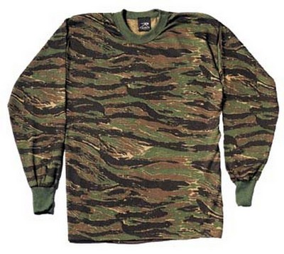 Camouflage T-Shirts Tiger Stripe Camo Long SleeveShirt 3XL