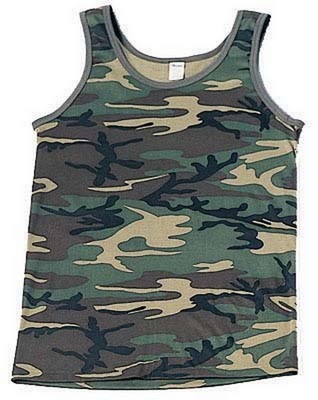 Camouflaage Tank Tops - Woodland Camo Tanks 2XL