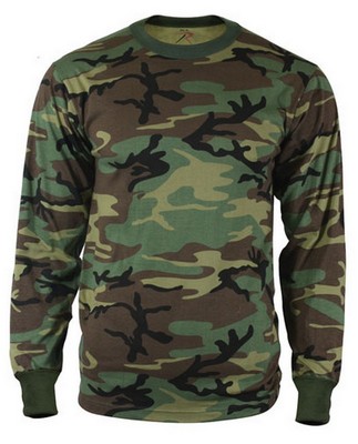 Camouflage Shirts - Woodland Camo Long Sleeve Shiry