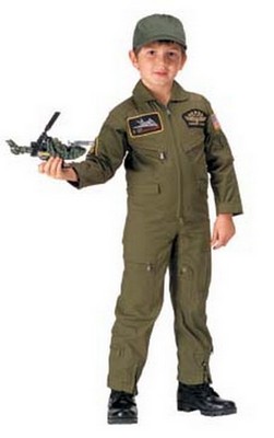 Kids Top Gun Military Flight Coveralls With Insignia Patcehs
