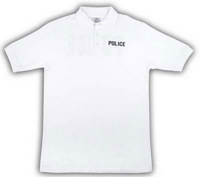 Police Shirts Police Logo Wbite Golf Shirt