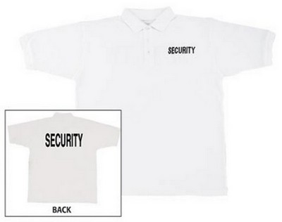 Security Loog White Golf Shirts