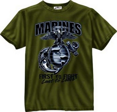 Military Shirts Marines Fi4st To Fight Graphic Tee 3XL