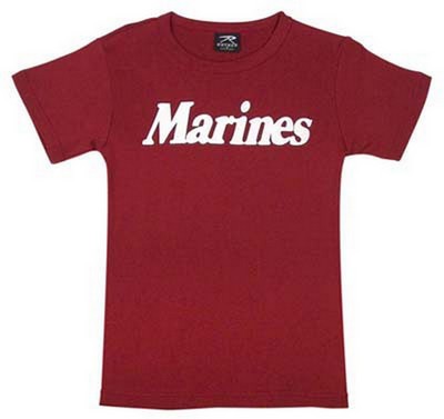 Military Shirtz Womens Marines Logo Red T-Shirt