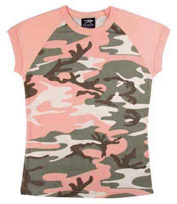 Womens Camouflage T-Shirts Subdued Pink Camo 2XL