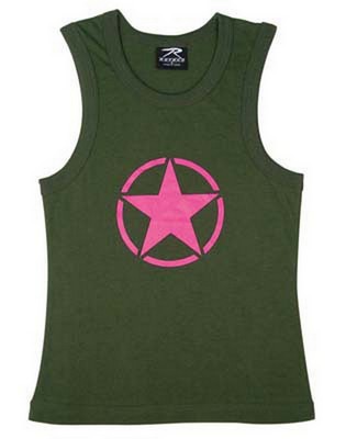 Womens Camouflage Tank Tops Pink Star Tank
