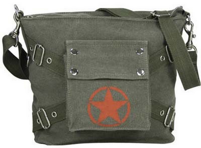 Miliyary Bags Vintage Shoulder Bag W/Red Star