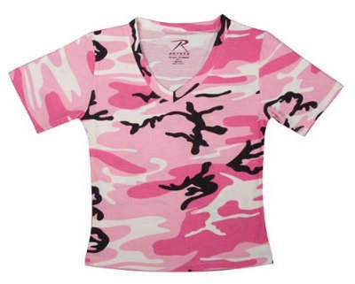 [ Womens Camouflage Pink Camo T- ]