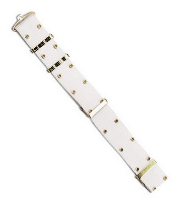 Military Style Pistol Belts - White Belt (up To 40")