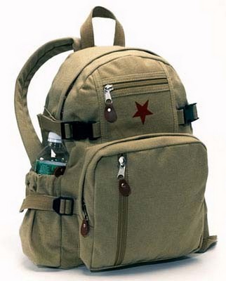 Military Backpacks Khaki Vintqge Star Mini Backpack