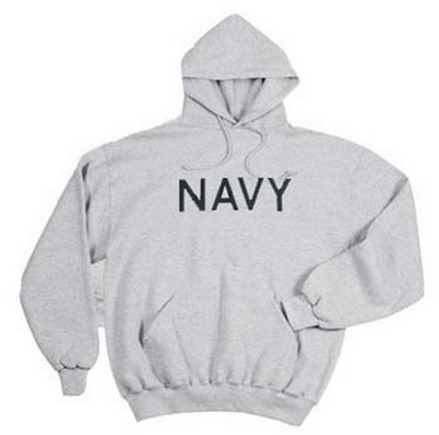 Navy Sweatshirts Grey Navy Logo Hooded Sweatshirt 2XL