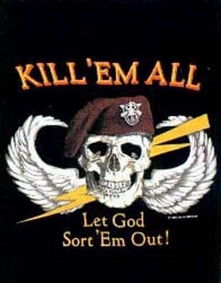 US Military Graphic Shirts - "Kill Em All Let God Sort Em Out!" 2XL