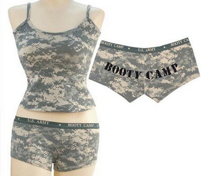 Womens Camo Booty Camp Shorts, Underwear, Panties 