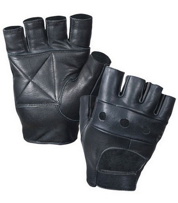 Biker Gloves Black Leather Gloves: Army Navy Shop