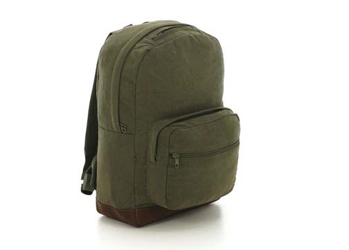 Olive Teardrop Backpack With Leather Accents: Army Navy Shop