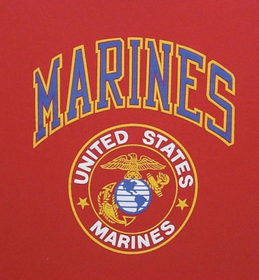 United States Marines Circular Logo T-shirt In Red: Army Navy Shop