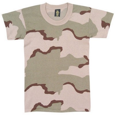 Tri-Color Desert Camouflage Short Sleeve T-Shirt with ARMY