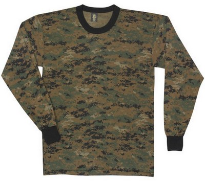 Digital Woodland Camo Long Sleeve Shirt: Army Navy Shop