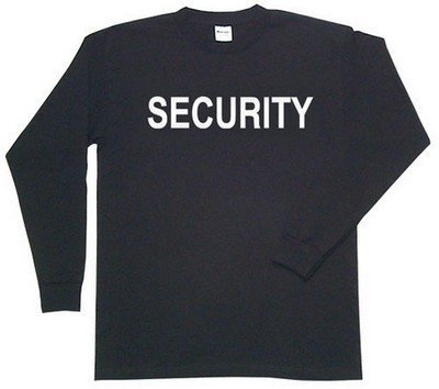 Security T-Shirts Long Sleeve Shirt Black: Army Navy Shop