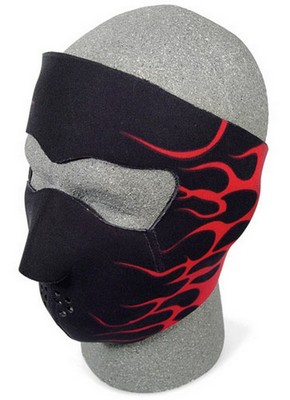 Flames Sport Face Mask Black/Red Flame Mask: Army Navy Shop