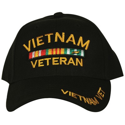 Embroidered Ball Cap - Vietnam Veterans - Black: Army Navy Shop